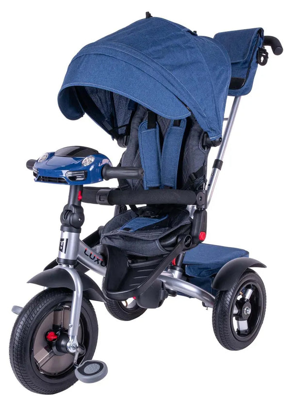 acquista Triciclo Passeggino per Bambini 95x52x105 cm con Seggiolino Reversibile Jolly Blu