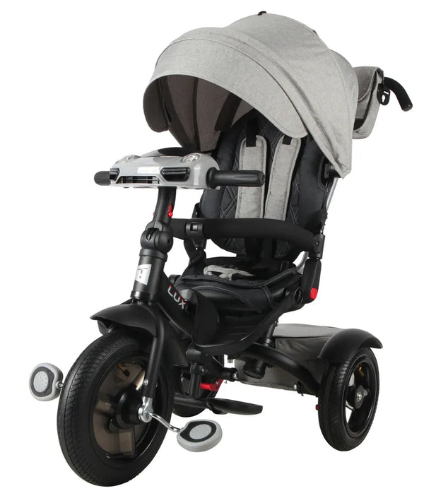 Triciclo Passeggino per Bambini 95x52x105 cm con Seggiolino Reversibile Jolly Grigio sconto