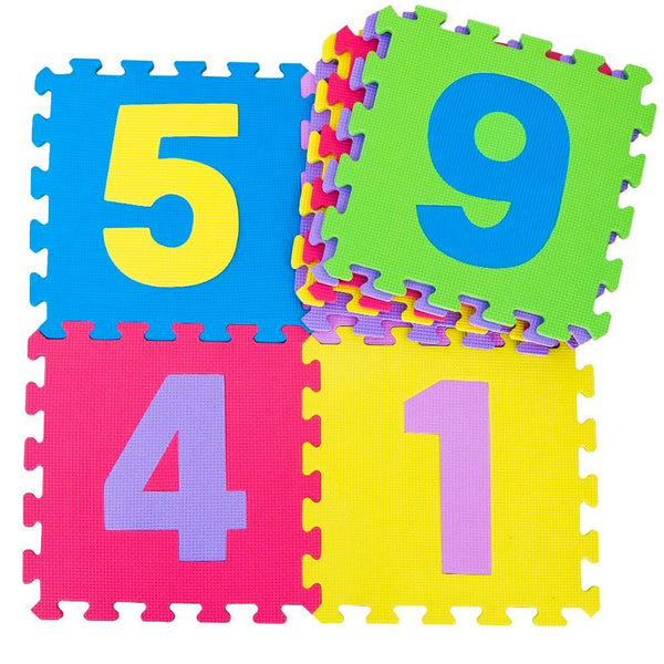 sconto Tappeto Puzzle per Bambini con Numeri 9 Pezzi 32x32 cm Multicolor