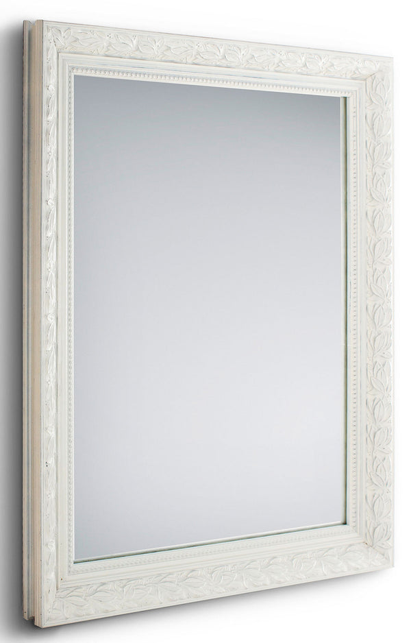 Specchio da Parete 55x70x3,5 cm in Legno Tanja Bianco sconto