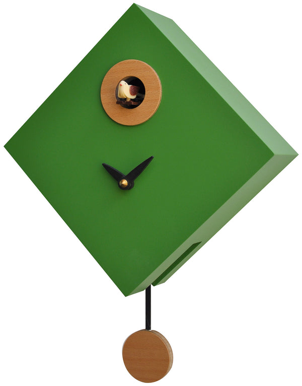 Orologio a Cucù da Parete 25x25x11cm Pirondini Italia Rombino Verde sconto