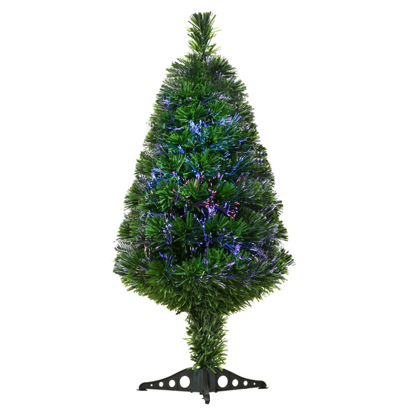 Albero di Natale Artificiale 90 cm 90 Rami in PVC e Fibra Ottica Verde prezzo