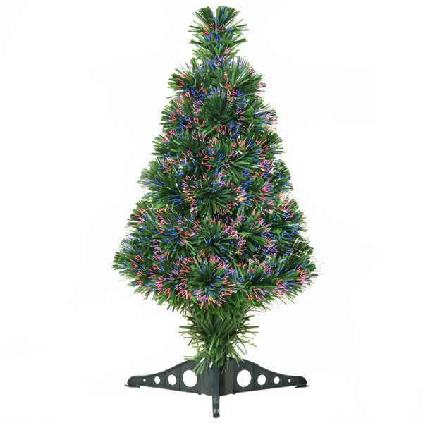 Albero di Natale Artificiale 60 cm 55 Rami con Fibra Ottica Verde prezzo
