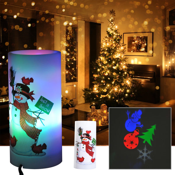 Candela di Natale LED con Proiettore 4 Effetti di Luce Bianco Ø7x15 cm acquista