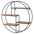 Mensola Design Rack Cerchio in Ferro e Legno Ø45x11 cm -1