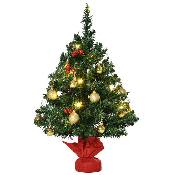 Albero di Natale Artificiale da Tavolo 60 cm 73 Rami 15 LED  Verde acquista
