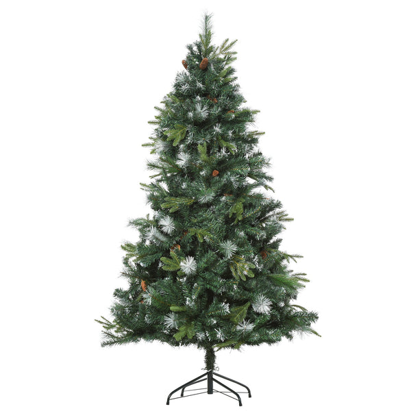 Albero di Natale Artificiale Innevato 180 cm 1077 Rami con Pigne  Pino Verde sconto
