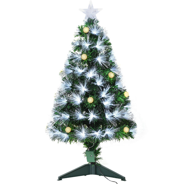 Albero di Natale Artificiale 90 cm 90 Rami con Luce LED Fibre Ottiche  Pino Verde prezzo