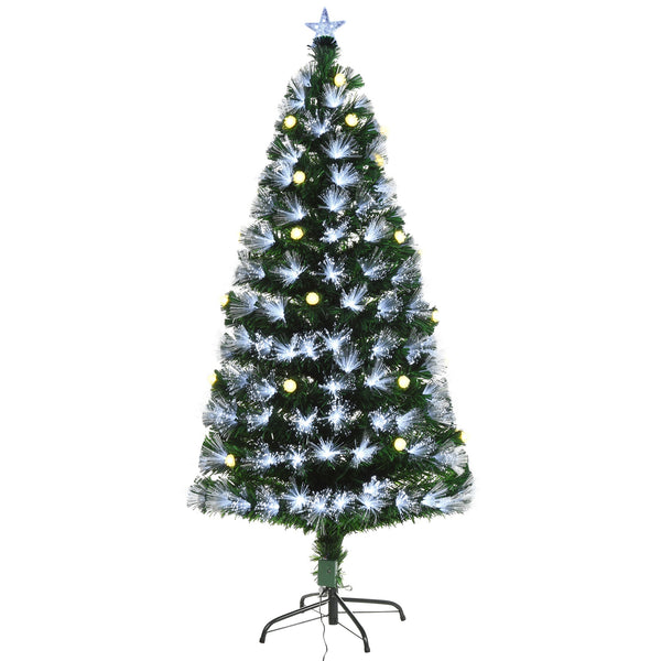 Albero di Natale Artificiale 150 cm 180 Rami con Luce LED Fibre Ottiche  Pino Verde prezzo