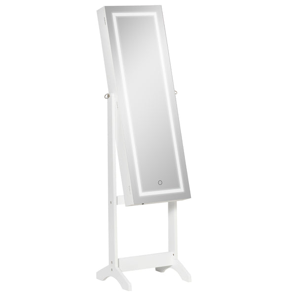 sconto Specchio da Terra Armadio Portagioie  46x36.5x151.5 cm con Luce LED Bianco
