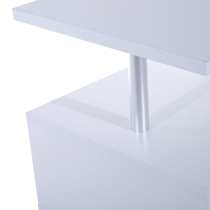 Tavolino Basso da Salotto in Legno Bianco 50x50x50 cm -8