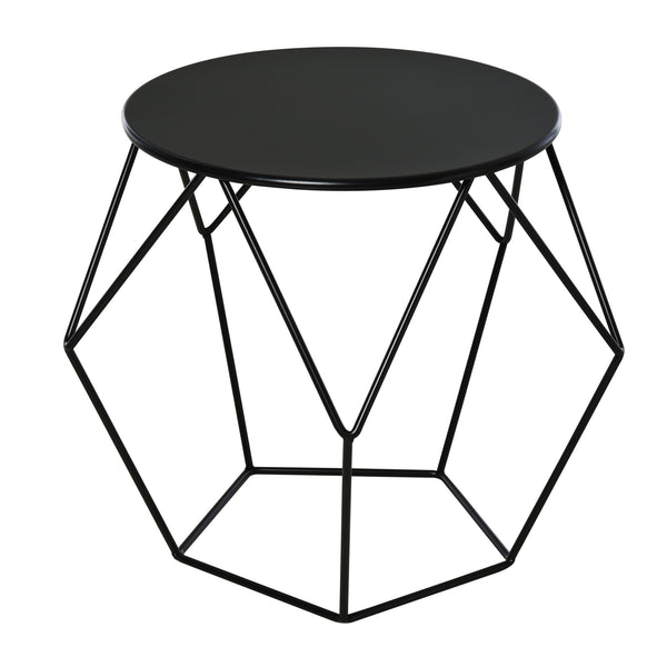 online Tavolino Geometrico di Design in Acciaio Nero 54x54x44 cm