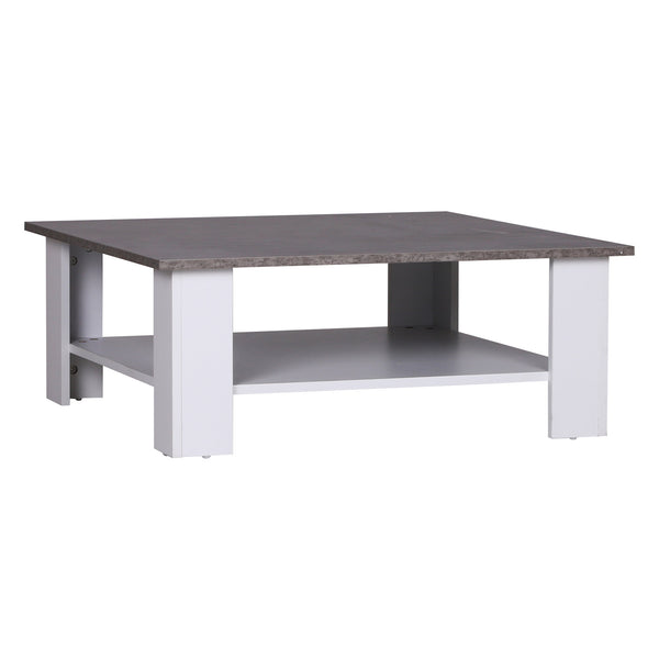 Tavolino da Soggiorno in Legno Effetto Cemento 80x80x31.5 cm sconto
