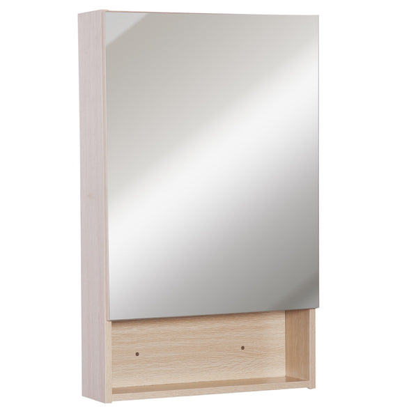 Specchio Armadietto da Bagno Pensile Ripiano in Legno 50x80x13,5 cm sconto