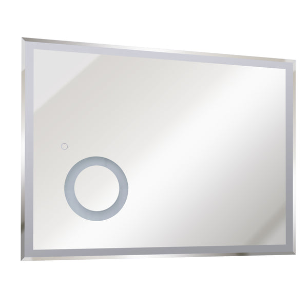 prezzo Specchio da Bagno con Illuminazione a LED e Interruttore Touch in Vetro e Alluminio 80x3x60 cm