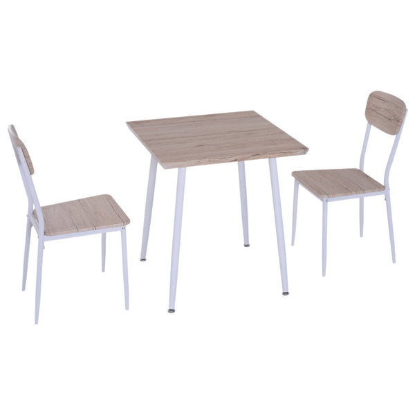 online Set da Pranzo Tavolo con 2 Sedie in Legno e Metallo Bianco