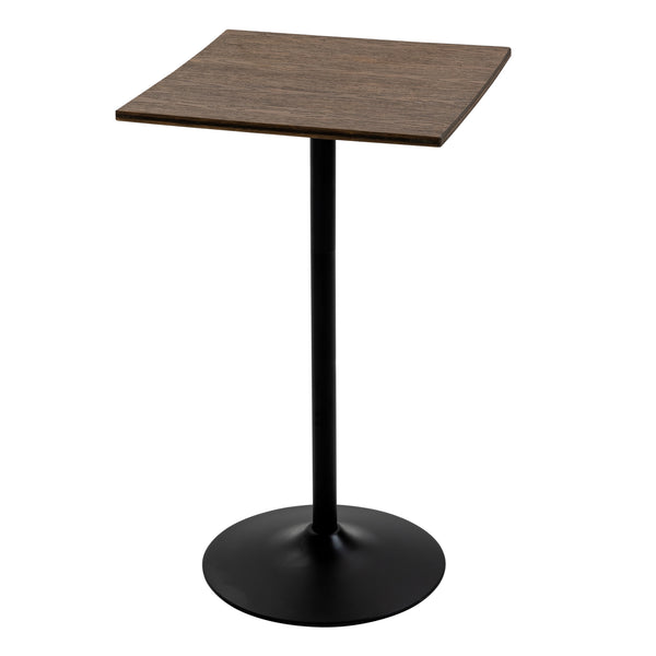 online Tavolino da Bar Alto 60x60x103 cm in Metallo e Bambù Noce