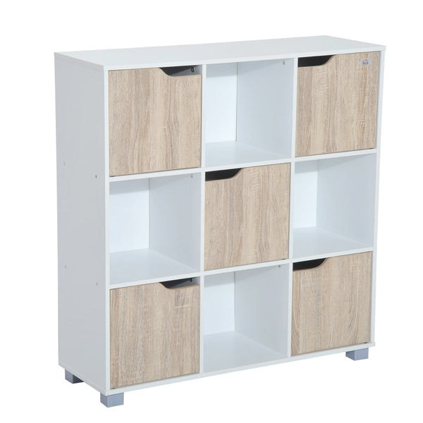 Libreria Scaffale con 9 Scompartimenti Bianco e Rovere 89.5x30x93 cm online