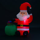 Babbo Natale Gonfiabile luminoso a LED in Poliestere con Ventilatore 70x45x120 cm -2
