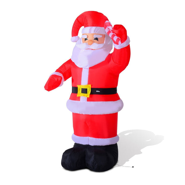 acquista Babbo Natale Gonfiabile Decorazione Natalizia per Interni ed Esterni con 8 Luci LED 160x90x240 cm
