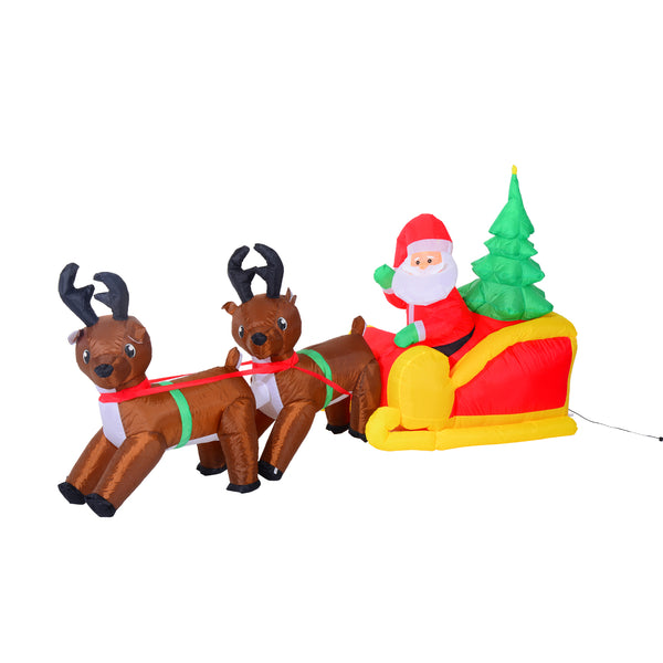 Babbo Natale con Renne Gonfiabile a LED 210x80x120 cm prezzo