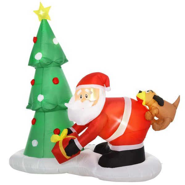 Babbo Natale con Albero Gonfiabile 190x100x210 cm con Luci a LED prezzo