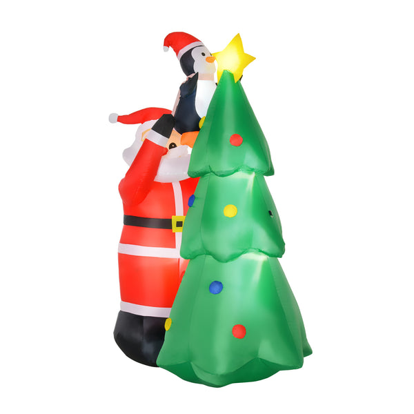 Babbo Natale Gonfiabile H184 cm con Albero e Pinguino acquista