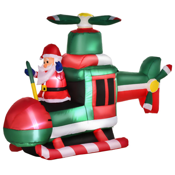 Babbo Natale Gonfiabile su Elicottero 155x63x107 cm con Luci LED Multicolore acquista