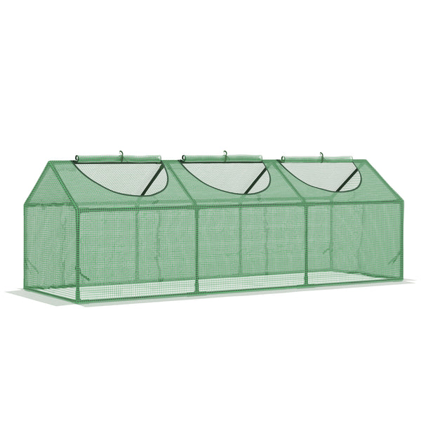 Mini Serra da Giardino con 3 Finestre 180x60x60 cm Copertura PE Anti-UV Verde sconto