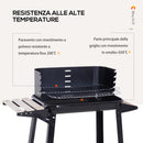 Barbecue a Carbone Carbonella Picnic Altezza Regolabile Nero 87x45x83 cm -6