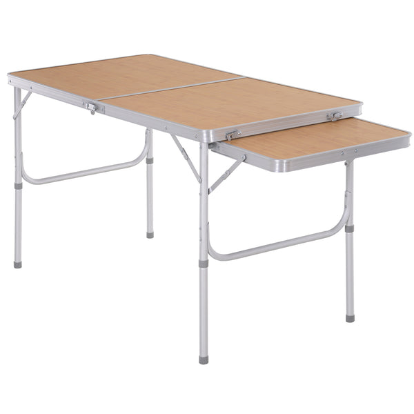 Tavolo da Campeggio Picnic Pieghevole Regolabile in Alluminio 120x60x40/70 cm prezzo