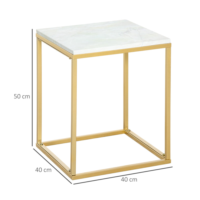 Tavolino da Caffè 40x40x50 cm in Metallo Oro-3