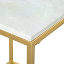 Tavolino da Caffè 40x40x50 cm in Metallo Oro-9