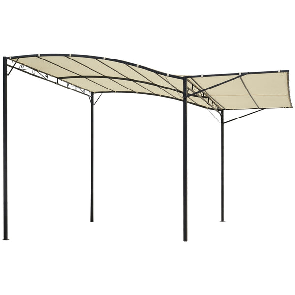 online Pergola da Giardino 2,39x2-2,5x2,39 m in Acciaio con Copertura in Tessuto Beige