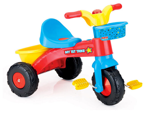 Triciclo per Bambini con Pedali e Cestini Rosso Azzurro e Giallo acquista