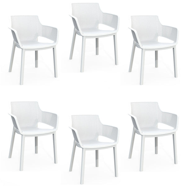 Set 6 Sedie da Giardino 61x54x79h cm Keter Elisa Chair Bianco prezzo