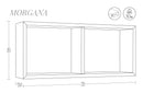 Mensola Rettangolare 2 Scomparti da Parete 70x30x15,5 cm in Fibra di Legno Morgana Fuxia-4