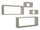 Set 3 Mensole Cubo da Parete Quadrato e Rettangolare in Fibra di Legno Merlino Marrone Talpa