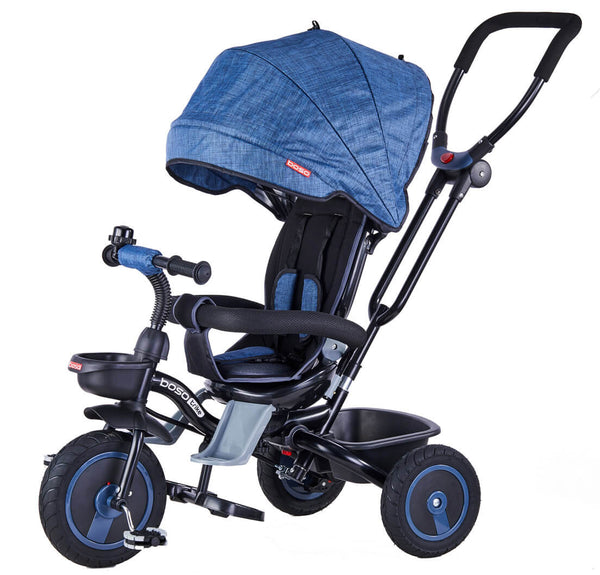 acquista Passeggino Triciclo Seggiolino Reversibile  4 in 1 Boso Happy Kids Blu