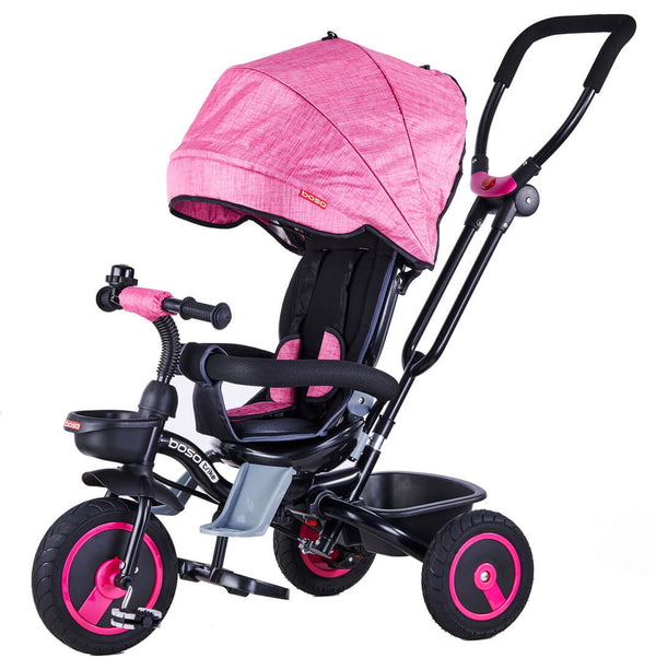 acquista Passeggino Triciclo Seggiolino Reversibile  4 in 1 Boso Happy Kids Rosa