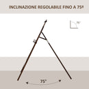 Cavalletto Treppiede da Pittura 51,5x71,5x134,5 cm in Legno di Pino Marrone-4