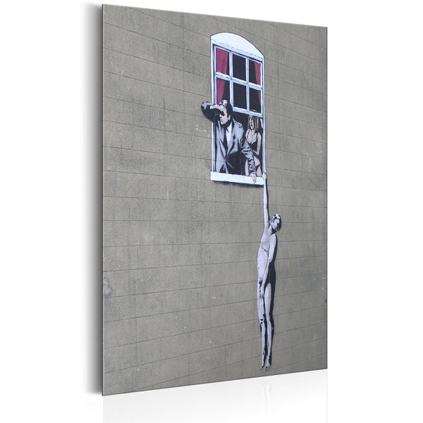 online Targa In Metallo - Well Hung Lover By Banksy 31x46cm Erroi