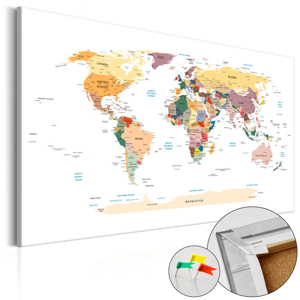 Quadro Di Sughero - World Map [Cork Map] 90x60cm Erroi prezzo