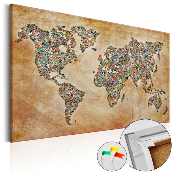 prezzo Quadro Di Sughero - Postcards From The World [Cork Map] 120x80cm Erroi