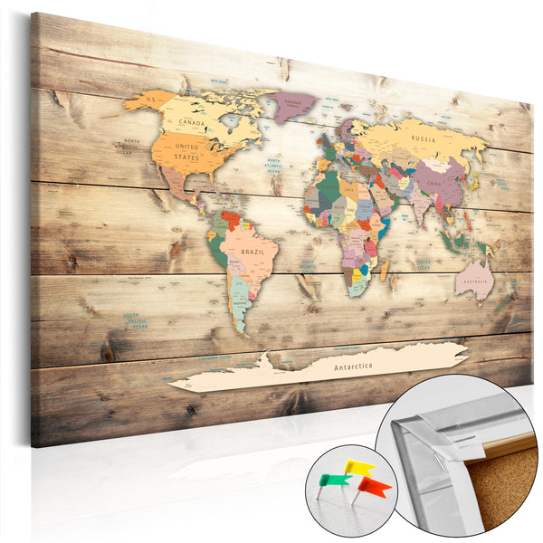 Quadro Di Sughero - The World At Your Fingertips [Cork Map] 120x80cm Erroi prezzo