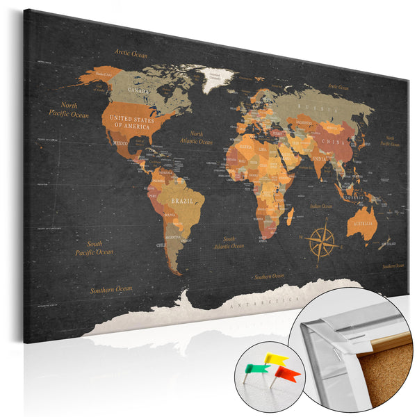 Quadro Di Sughero - Secrets Of The Earth [Cork Map] 120x80cm Erroi acquista