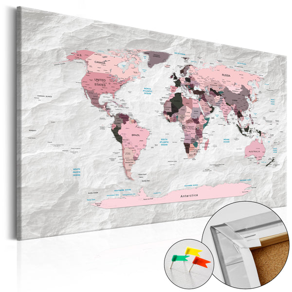 Quadro Di Sughero - Pink Continents [Cork Map] 120x80cm Erroi prezzo