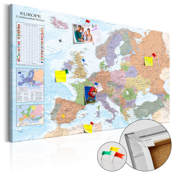 Quadro Di Sughero - World Maps - Europe [Cork Map] 90x60cm Erroi prezzo