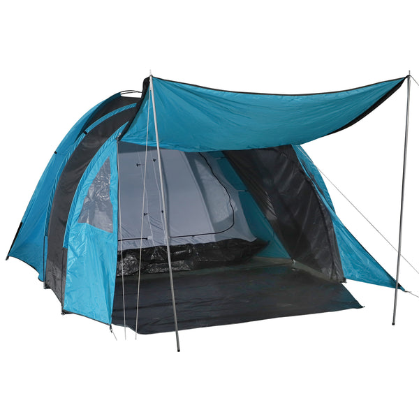 Tenda Igloo da Campeggio 6 Persone 500x300x200 cm Blu e Grigio prezzo