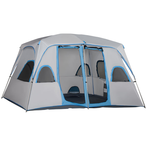 Tenda da Campeggio 4-8 Persone 4x2,75x2,1m in Tessuto Taffetà Grigio online